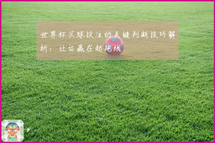世界杯买球投注的关键判断技巧解析，让你赢在起跑线